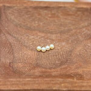 2 Pairs of Freshwater Pearl Stud Earrings with Gold over Sterling Silver Posts